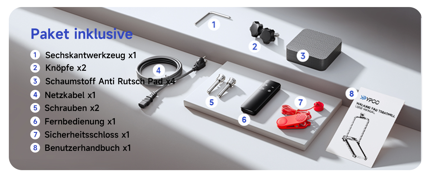 Walking Pad YPOO з нахилом та ручкою: складане бігове полотно для дому та офісу, до 140 кг, 0.8-8 км/год, LED-дисплей, пульт ДК, APP