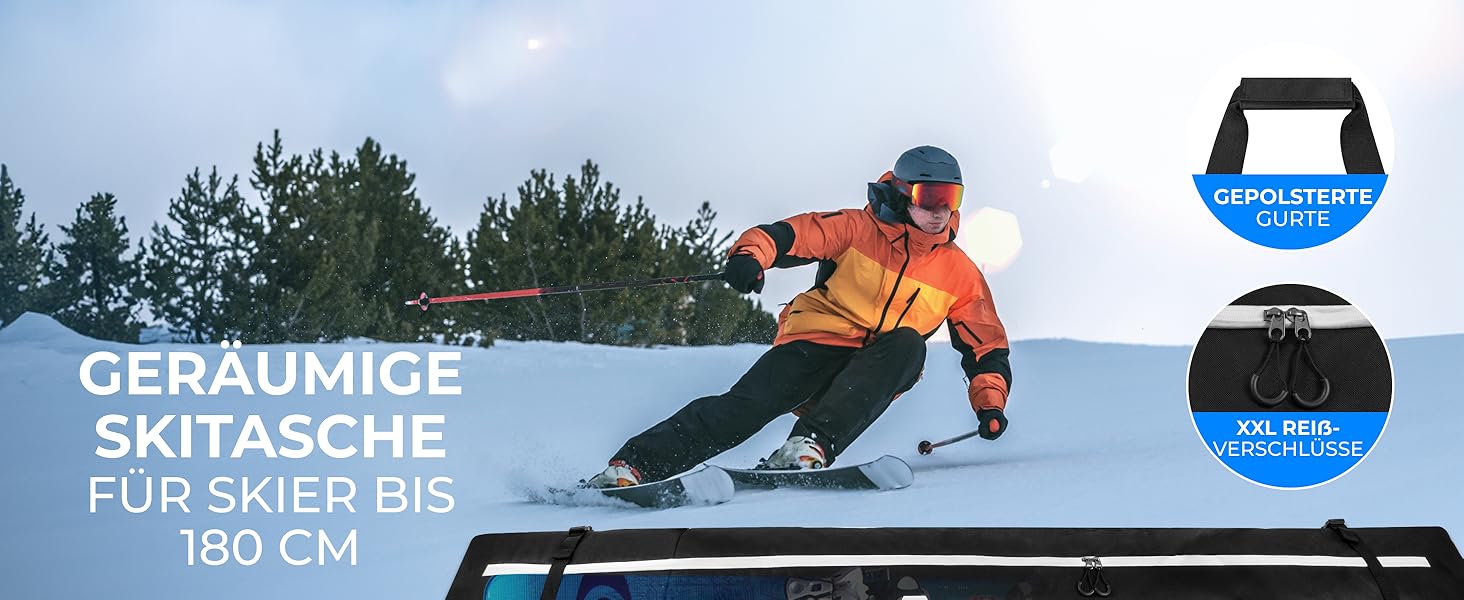 Чохол для лиж STYNGARD Aspen 180 см, чорно-рожевий, з міцного матеріалу