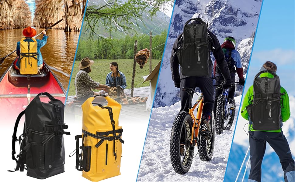 Водонепроникний рюкзак 35L для каякінгу, рафтингу та пляжу (жовтий)