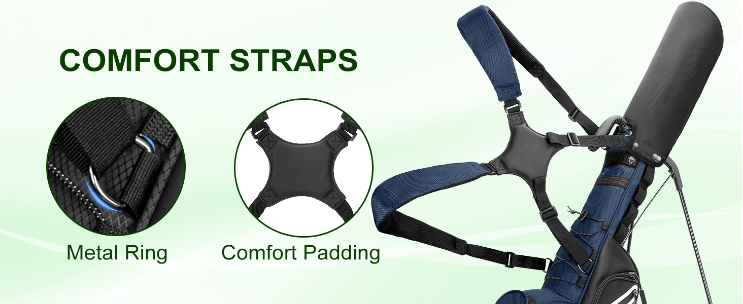 Сумка для гольф-клубів на 7 місць, компактна, для поля Par 3 та драйвінг-рейнджу, легка сумка для пітч-пут гольфу, з ергономічним подвійним ременем, блакитна