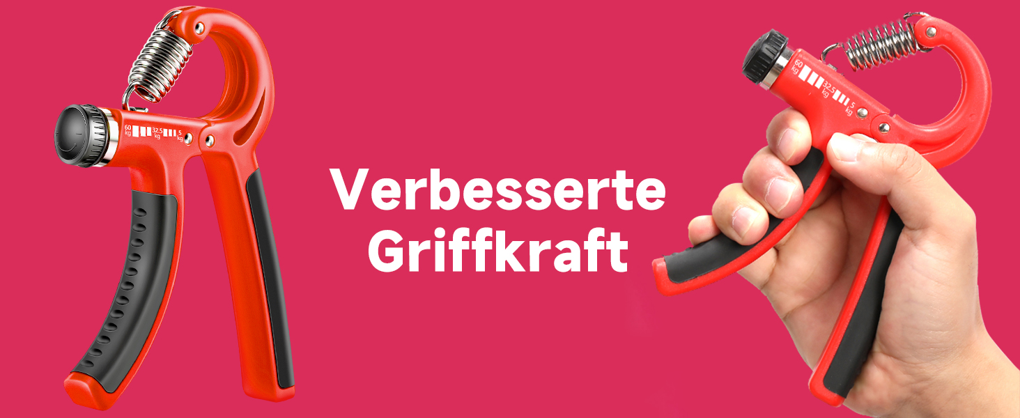 FitBeast Тренажер для рук та пальців 5 в 1: набір для силових тренувань, підтримка зап'ястя, зняття стресу (червоний)