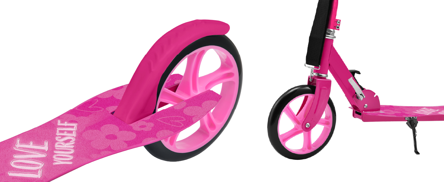 Самокат ArtSport Cityroller Big Wheel 205мм, рожевий - дитячий самокат від 3 років, до 100 кг, складаний, з регульованою висотою