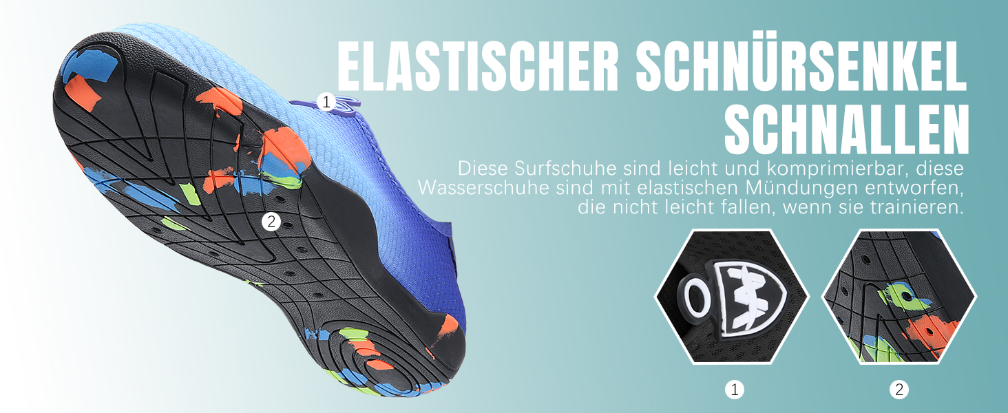 Водні шкарпетки для плавання та серфінгу WateLves: чоловічі та жіночі, швидко сохнуть, унісекс, блакитні, 38 EU