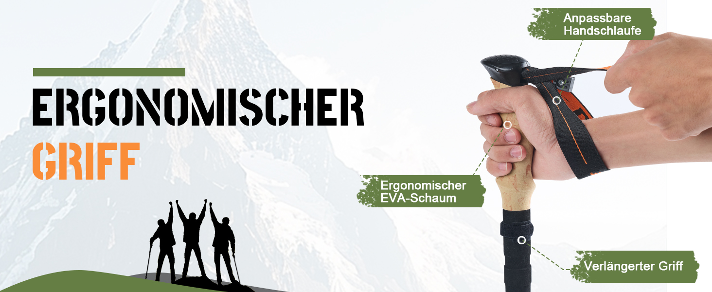 Телескопічні палиці для скандинавської ходьби та трекінгу (2 шт), складані, 110-130 см, алюмінієві, чорні, з гумовими наконечниками та сумкою