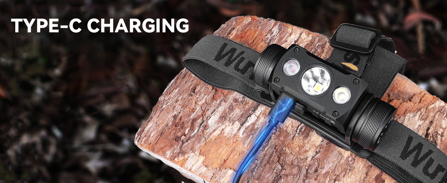 Wurkkos HD50 LED налобний ліхтар 4000 люмен, USB-C, 9 режимів, водонепроникний IPX8, для бігу, кемпінгу