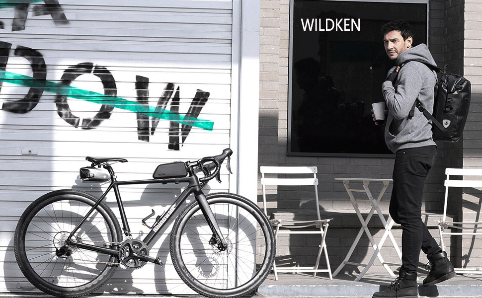 Велосипедна сумка Wildken 3-в-1 для багажника, 100% водонепроникна, багатофункціональний рюкзак/бічна/задня/сумка на плече для велосипеда, чорна