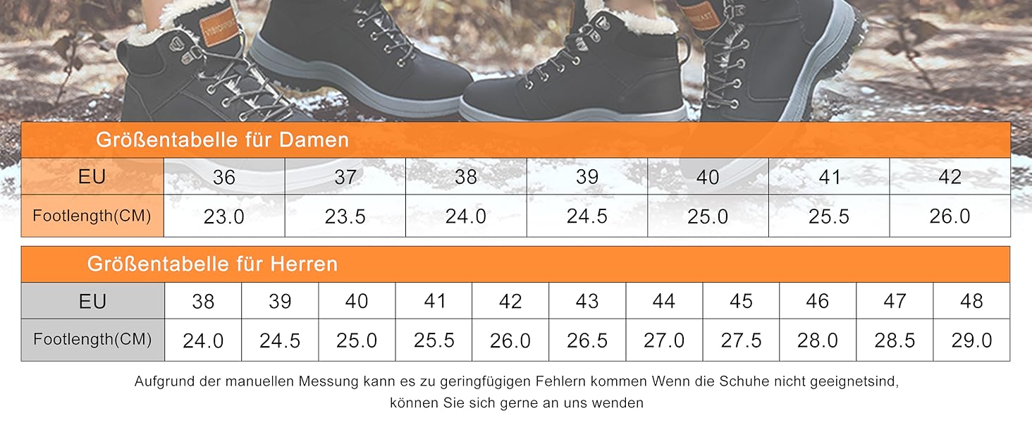 Зимові чоботи Visionreast: водонепроникні трекінгові чоботи для жінок та чоловіків, чорні, 43 EU