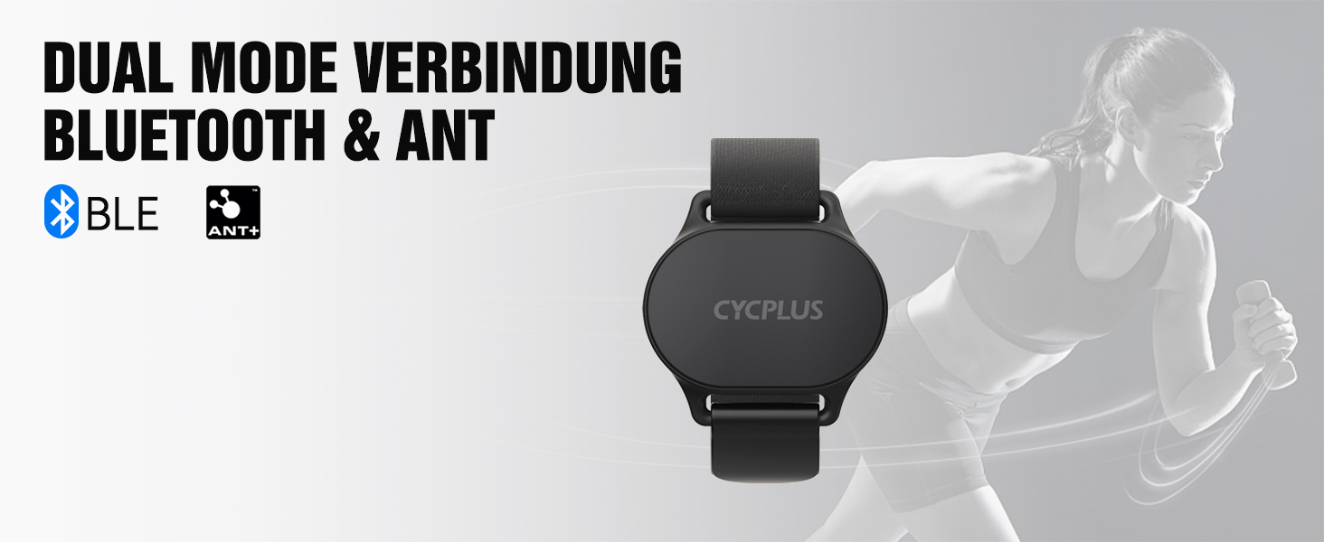 Пульсометр на браслет CYCPLUS з Bluetooth 5.1 та ANT+, LED-індикатор зон пульсу, водонепроникність IP67, для бігу, їзди на велосипеді, фітнесу та спорту (чорний)