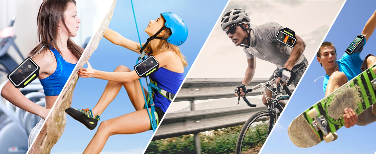 Спортивний браслет для телефону Universal, Тримач для телефону для бігу з навушниками та кишенею. Підходить для iPhone 16 Pro Max/15 Pro/14 Pro/13/12/11. Кишеня для телефону для бігу та тренувань. До 6.9 дюймів (A - Зелений замок)