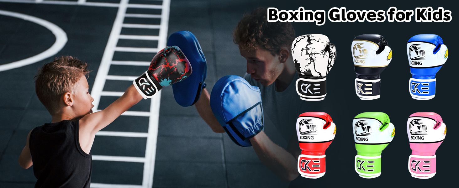 Дитячі боксерські рукавички CKE для хлопчиків та дівчаток, 5-12 років, для тренувань, бокс, кікбоксинг, муай-тай, блакитні