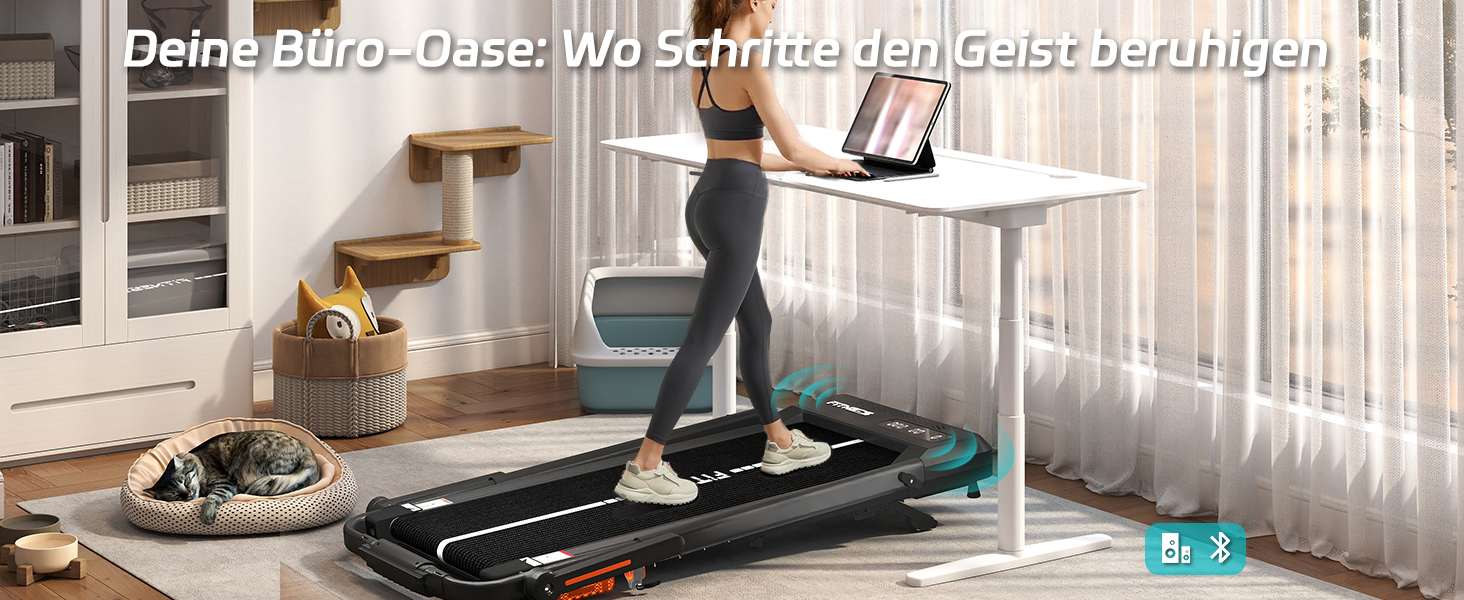 Складана бігова доріжка JUMMICO для дому та офісу з нахилом 5%, Walking Pad під стіл, швидкість 1-12 км/год, до 100 кг, керування через додаток та пульт, ширина стрічки 39 см