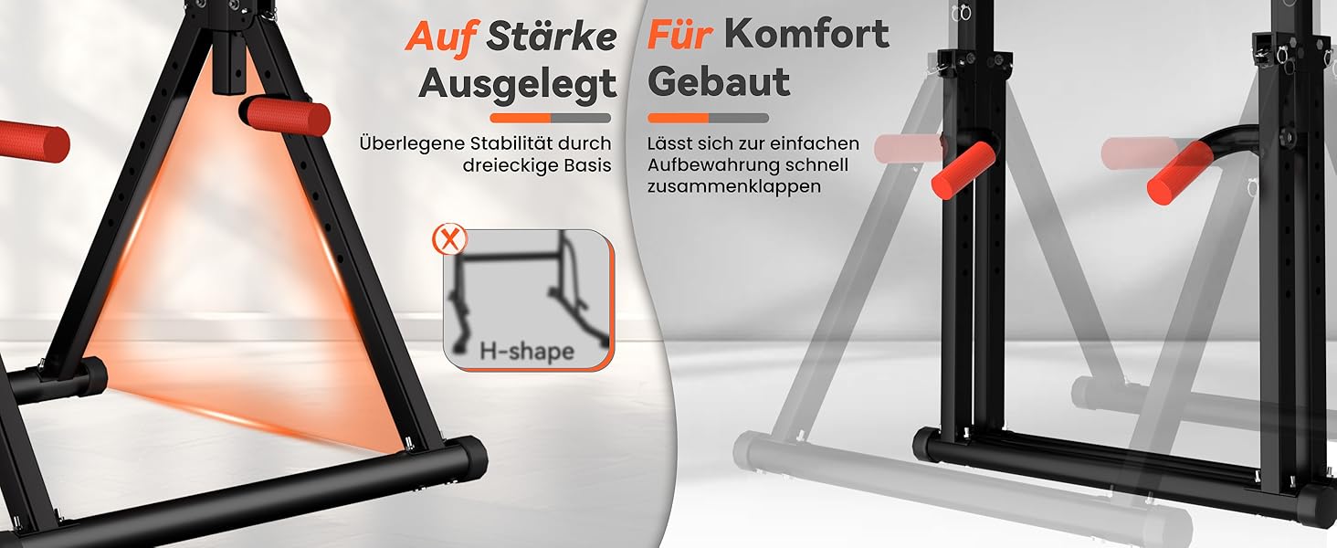 Спортивний турнік Klimmzugstange Freistehend Power Tower Dip Station, регульований, чорний