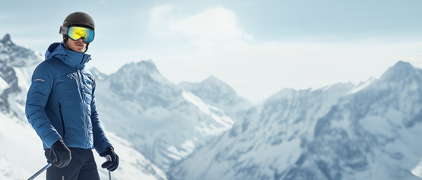 Окуляри для сноуборду та гірських лиж Innerking OTG, Anti-fog & UV400, з подвійним склом для корекції зору, чоловічі/жіночі/підліткові, чорний/срібний (VLT 11%)