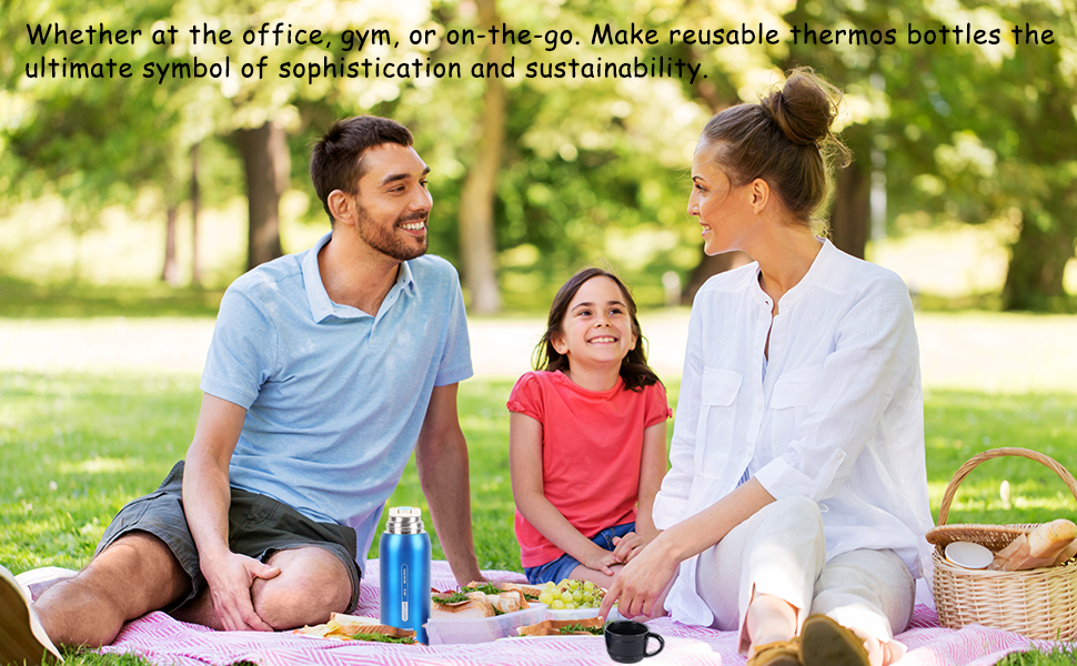 Термос-пляшка Y·J&H з нержавіючої сталі, 650 мл, подвійні стінки, без BPA, з кришкою-чашкою, для гарячих напоїв, для кемпінгу, шампанське золото