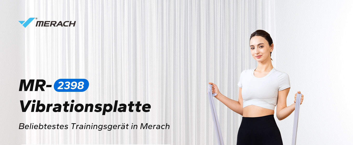 Вібраційна платформа MERACH для тренувань всього тіла, побудова та формування м'язів, автоматичне регулювання швидкості, Bluetooth-динамік, чорний