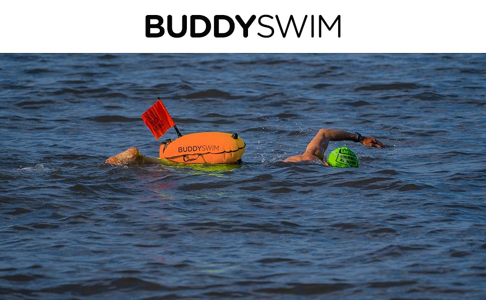 Буй для плавання Buddyswim 28 л із сухим мішком і прапором