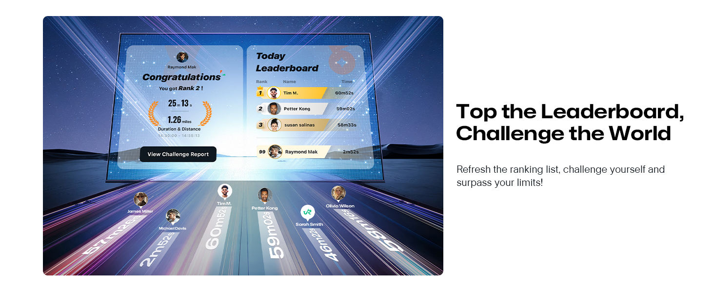 Біговий тренажер Smart з автоматичним нахилом 9%, двигун 2.5 PS Brushless, складаний біговий килимок для дому та офісу, велика площа для бігу, тихий та для суглобів, додаток з AI, World-Tour та HIIT, автоматичний нахил з столом та ручкою підтримки