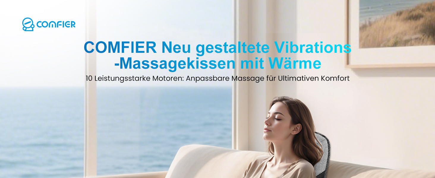 Масажний килимок Comfier з підігрівом та регульованою поперековою підтримкою, вібруючий масажний сидіння, масажер спини для зняття втоми спини, подарунок для жінок, чорно-сірий