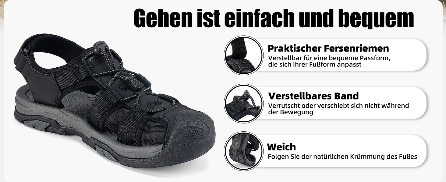 Чоловічі сандалі Mishansha закриті, дихаючі, водонепроникні, протиковзкі для активного відпочинку, розмір 43 EU, темно-сині