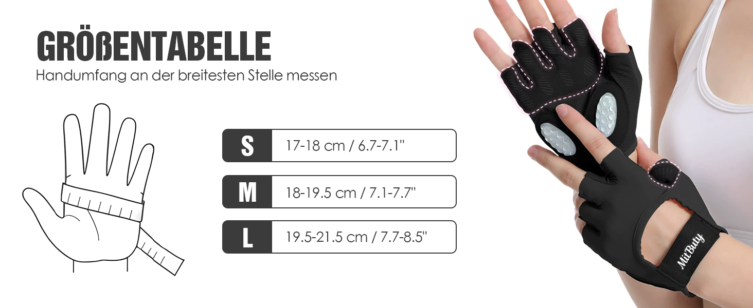 Тренувальні рукавички для чоловіків та жінок – фітнес рукавички для залу, важкої атлетики, кросфіту, силового спорту, спорту та тренувань. Рукавички з антиковзкими силіконовими точками та підкладкою на долоні. Розмір M: 18–19.5 см (Чорний), L: 19.5–21.5 см