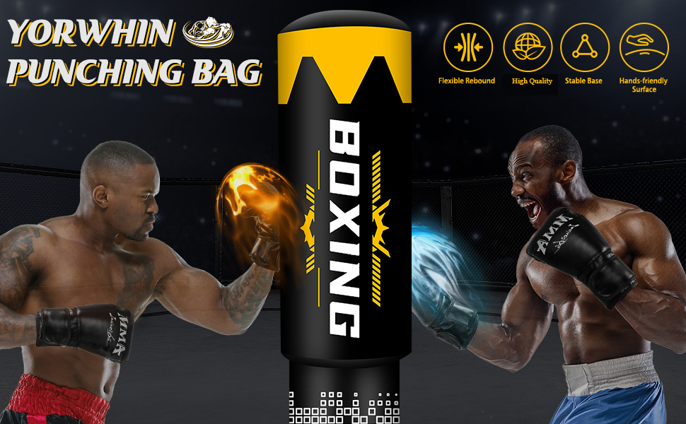 Boxsack YORWHIN для дорослих: 180 см, самонадувний, з рукавичками та помпою для MMA, муай-тай, фітнесу