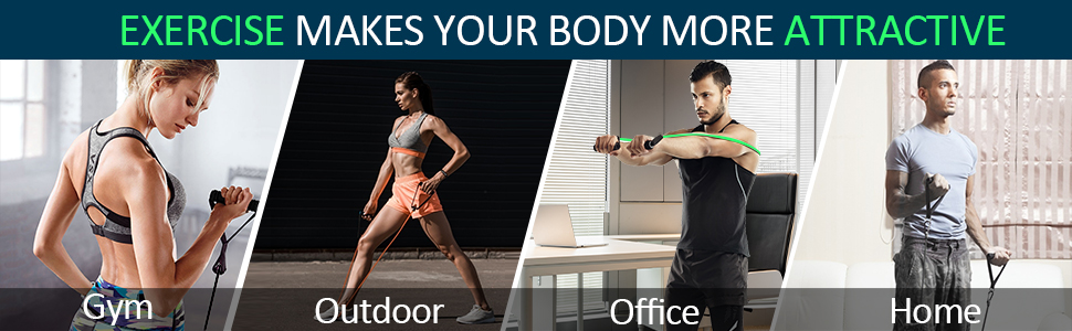 Набір еластичних стрічок EVOLAND для фітнесу та домашніх тренувань, 5 шт. (жовтий, оранжевий, синій, зелений, чорний)