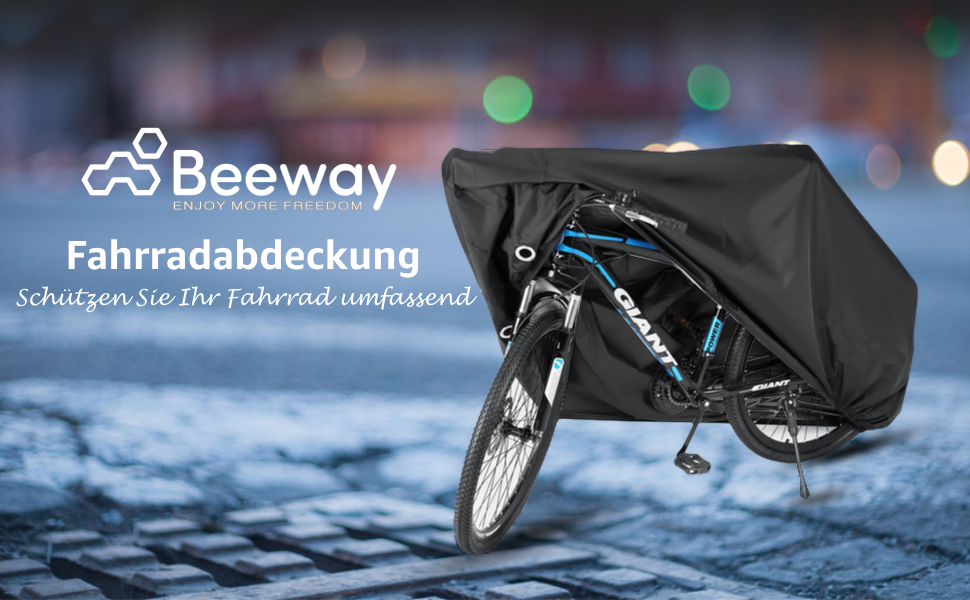 Чохол для велосипедів BeeWay на 2 велосипеди, нейлон 190T, водонепроникний, захист від пилу, дощу, UV-захист, з отворами для замка, сумка для зберігання, підходить для гірського/шосейного велосипеда