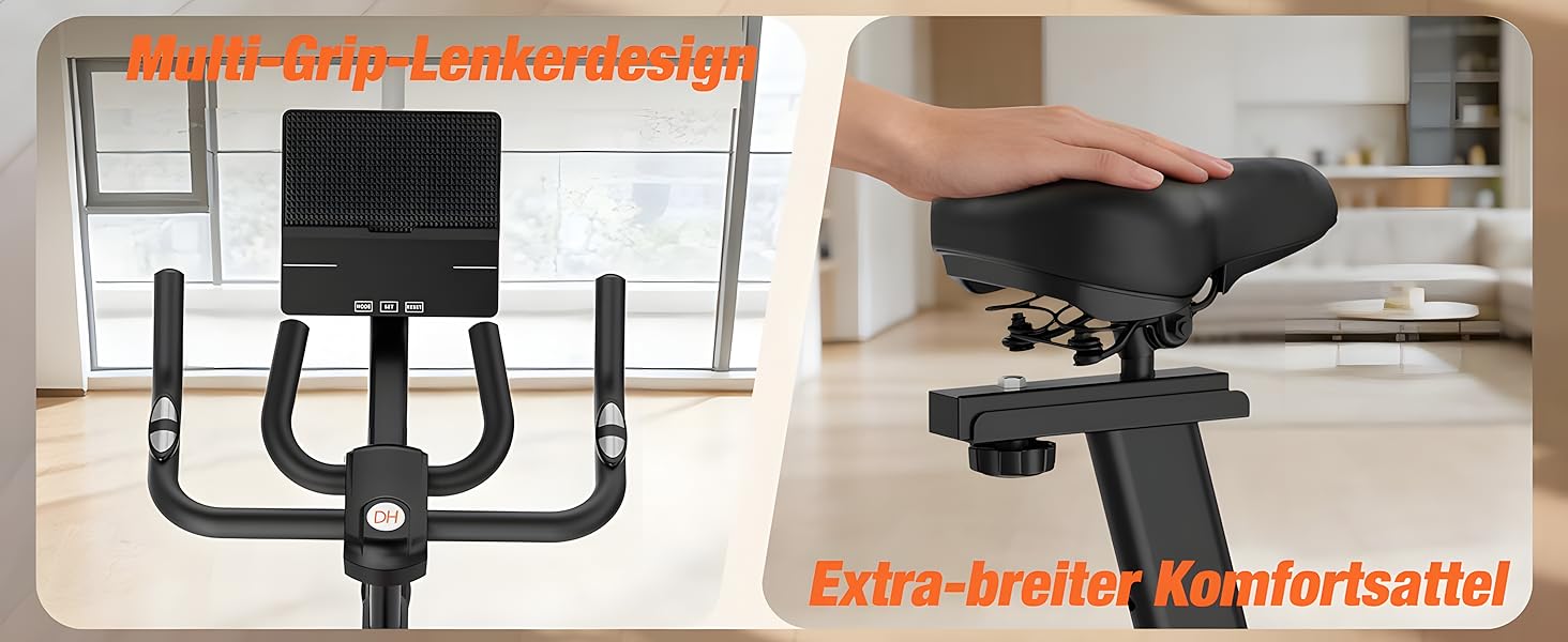 DH FitLife 2026: Електричний велотренажер з пульсомером та APP | Безшумний велоергометр для дому | Фітнес-велосипед з новим кермом та монітором