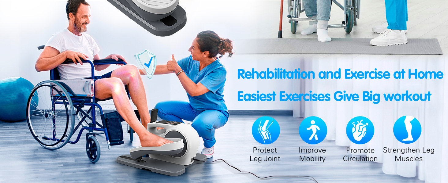 Електричний еліптичний тренажер Mini Crosstrainer для дому з екраном та пультом керування