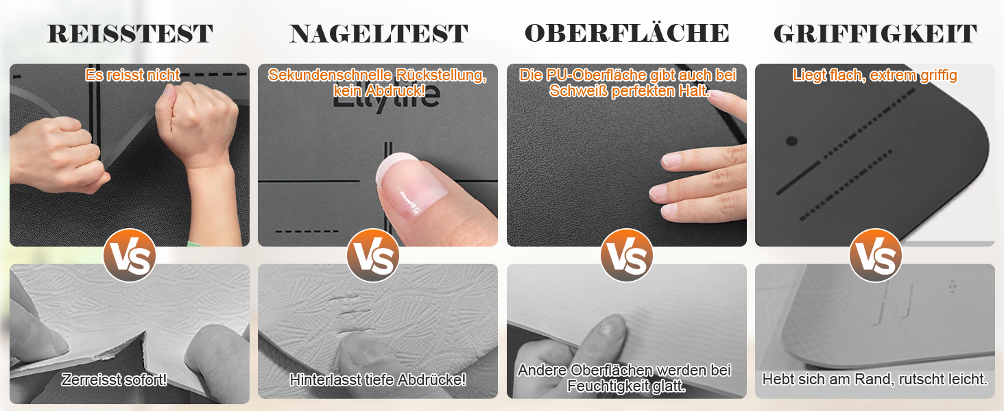 Протиковзкий килимок для йоги, пілатесу та фітнесу з еко-натурального каучуку та TPE, з лініями розмітки та ременем для перенесення, темно-сірий, 4 мм