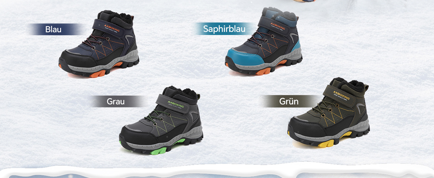 Зимові черевики для дітей TARELO - непромокаючі зимові черевики Mid, черевики для снігу, для хлопчиків/дівчаток, утеплені туристичні черевики, 32-39 (Сапфіровий, 36 EU)