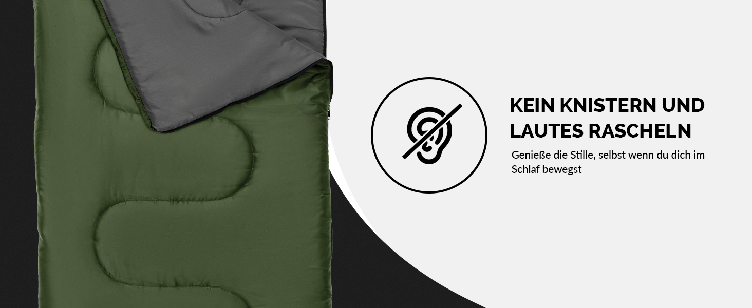 Спальний мішок для кемпінгу з капюшоном до -3°C з подушкою - зимовий та літній спальний мішок на 3-4 сезони (75 x 220 см) - для жінок та чоловіків (теплий) Зелений 280GSM