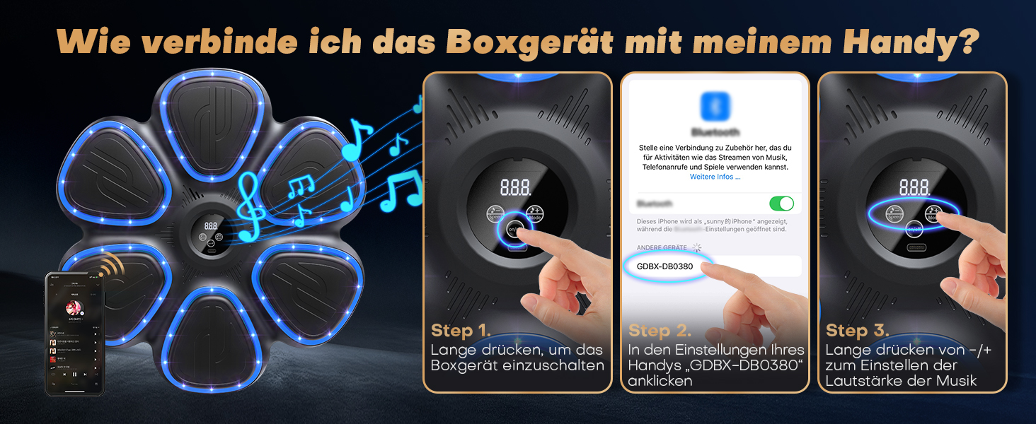 Музична боксерська машина BESSERITE з підсвіткою та рукавичками, для дорослих та підлітків