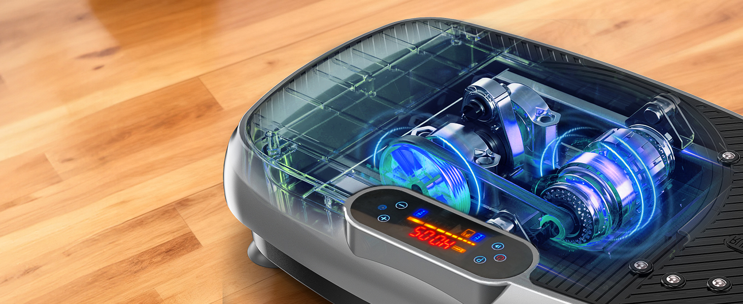 Віброплатформа для дому з подвійним мотором, 160 кг, для схуднення, тренування всього тіла та нарощування м'язів (Сірий)