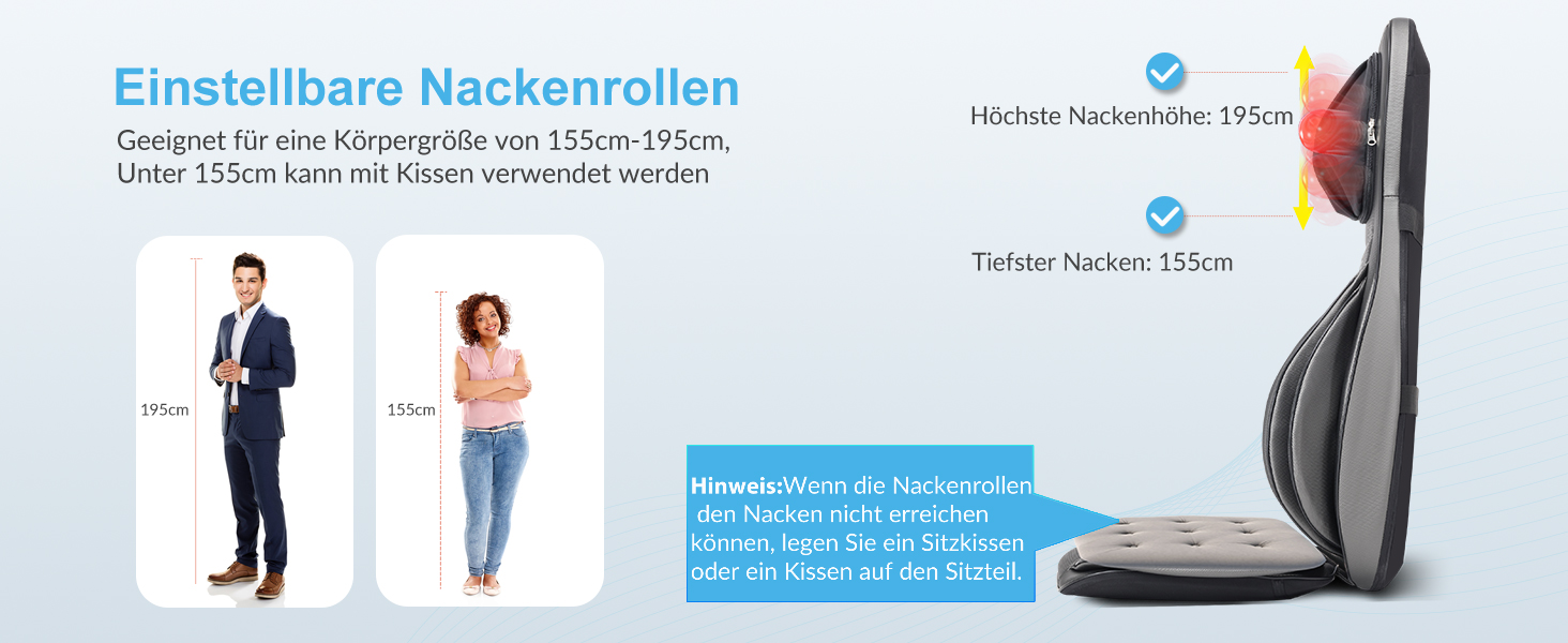 Масажний крісло-накидка Comfier Shiatsu з підігрівом та функцією компресії - 2D/3D-масаж, повна спинка, для жінок та чоловіків
