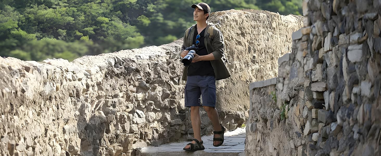 Чоловічі сандалії ONCAI Wandersandalen: сірі сандалії для піших прогулянок, пляжу та водних видів спорту з регульованими ремінцями, розмір 48 EU