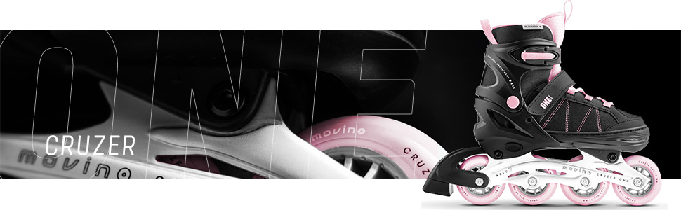 Movino Cruzer One: регульовані ролики для дітей (38-41) рожеві