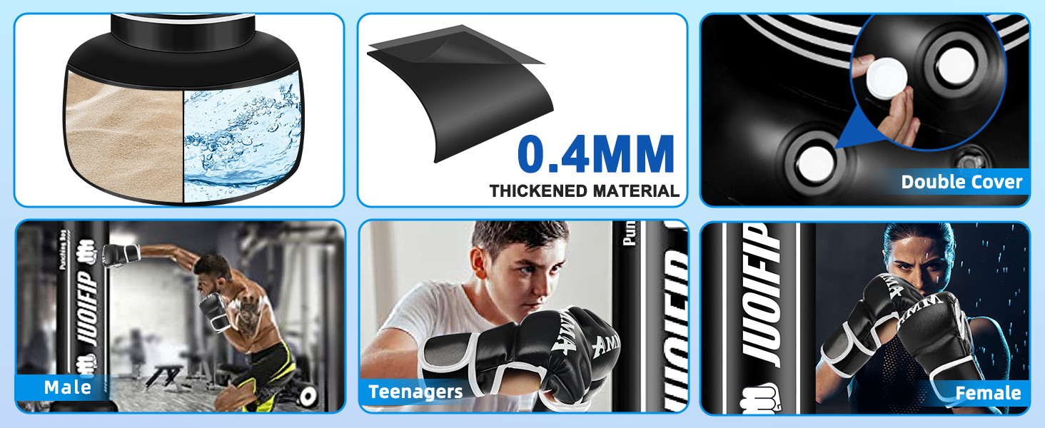 Boxsack YORWHIN 180см: Надувний боксерський мішок для тренувань MMA, Муай Тай, Фитнесу (з рукавичками)