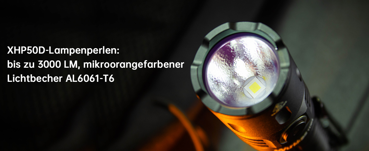 Тактичний ліхтарик Wurkkos TD04 3000 Люмен: LED, перезарядна, 8 режимів, IP68, водонепроникний, для активностей на відкритому повітрі та в приміщенні