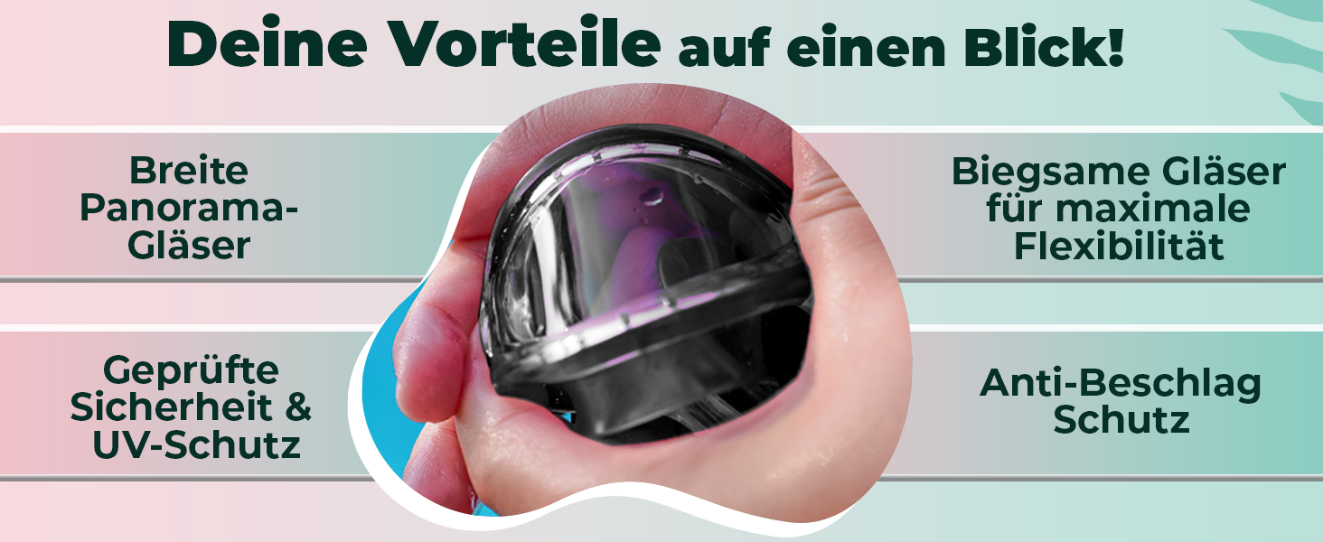 Дитячі маски для плавання Kidverse - 6-16 років, з UV-захистом та антизапотіваючим покриттям, чорні