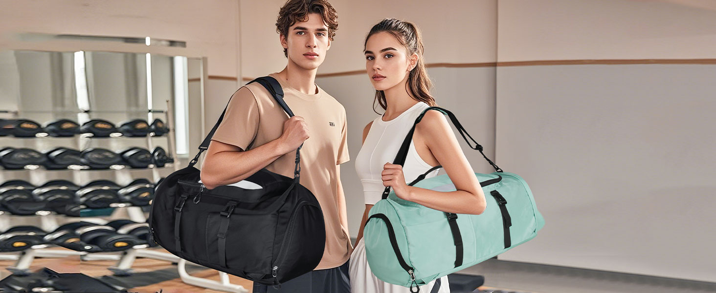 Спортивна сумка JiangLin 45L з відділенням для взуття та мокрих речей, велика дорожня сумка для жінок та чоловіків, рюкзак-трансформер для подорожей, спорту, фітнесу, плавання (зелена)