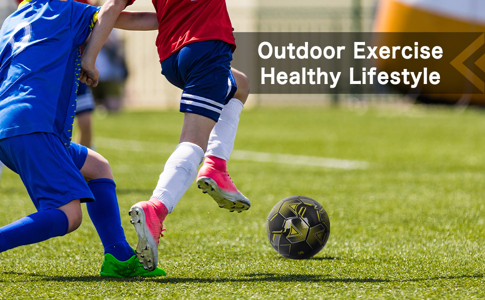 М'яч для футболу розмір 5 з насосом, шкіряний, унісекс, для дорослих та дітей, для гри в приміщенні та на вулиці, чорний