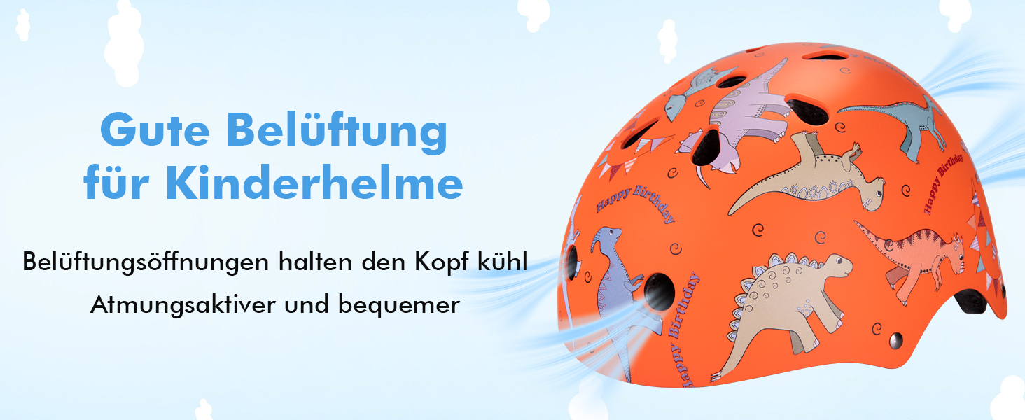Дитячий шолом Kinderhelm для велосипеда, скейтборда, роликів, самоката, 50-54 см, регульований, CE-сертифікація, оранжевий