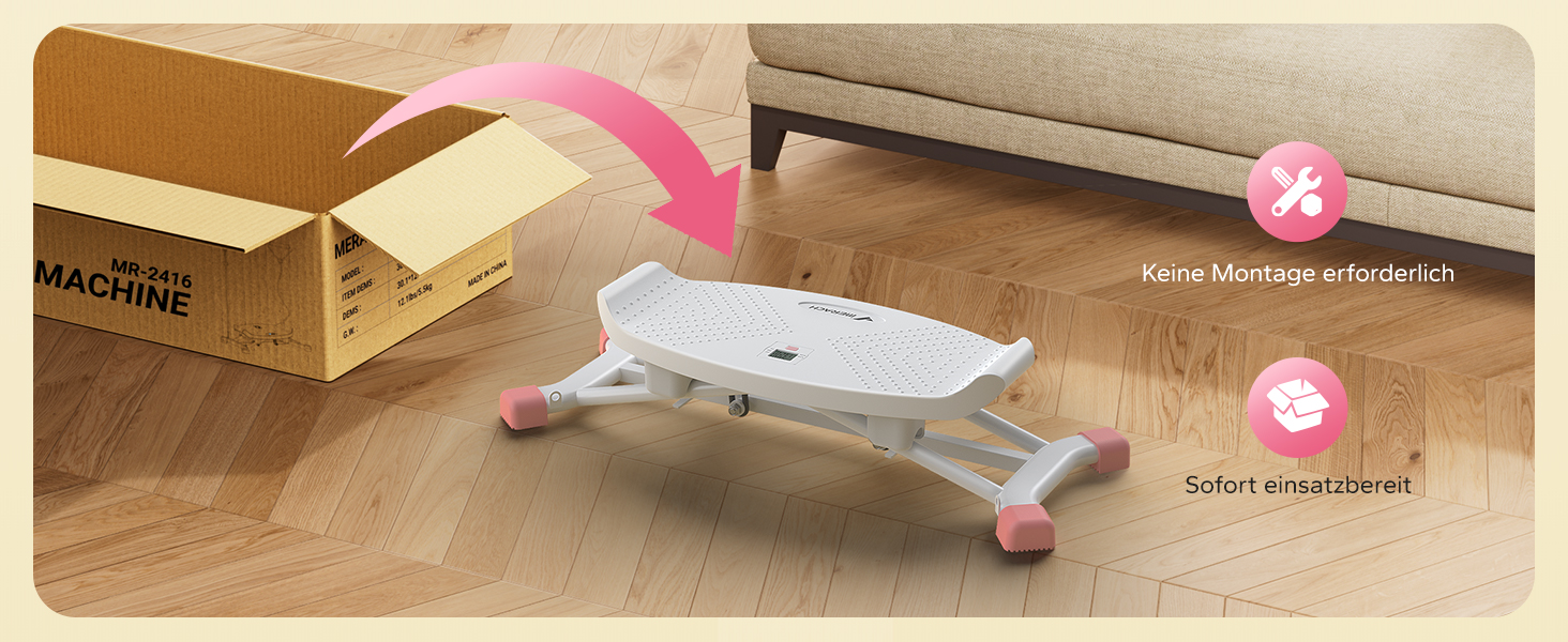 Баланс-борд MERACH для дорослих з дисплеєм, тренажер рівноваги з 2 еластичними стрічками, до 136 кг, для бокової мобільності, реабілітації та координації, для дому, білий