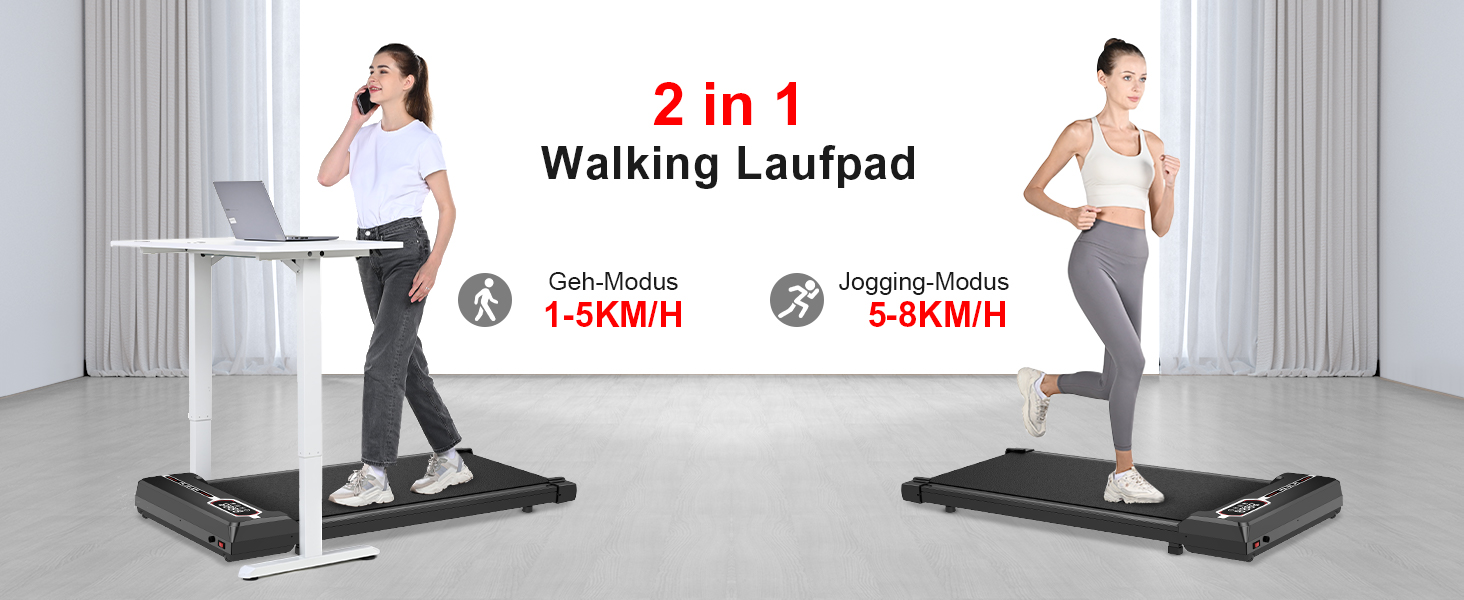 Walking Pad Laufpad - Біговий килимок для дому (Gehband Walkpad) чорного кольору