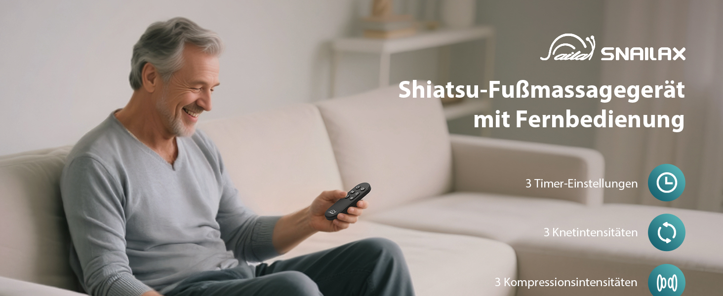 Електричний масажер для ніг Snailax Shiatsu з підігрівом та глибоким розминанням. Для лікування п'яткової шпори, подарунок для жінок/чоловіків. Розмір 48, срібний колір.