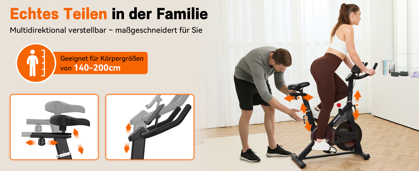 Велотренажер HXD-ERGO з регульованим магнітним опором, кардіотренування, фітнес-велосипед, 150 кг, чорний та червоний