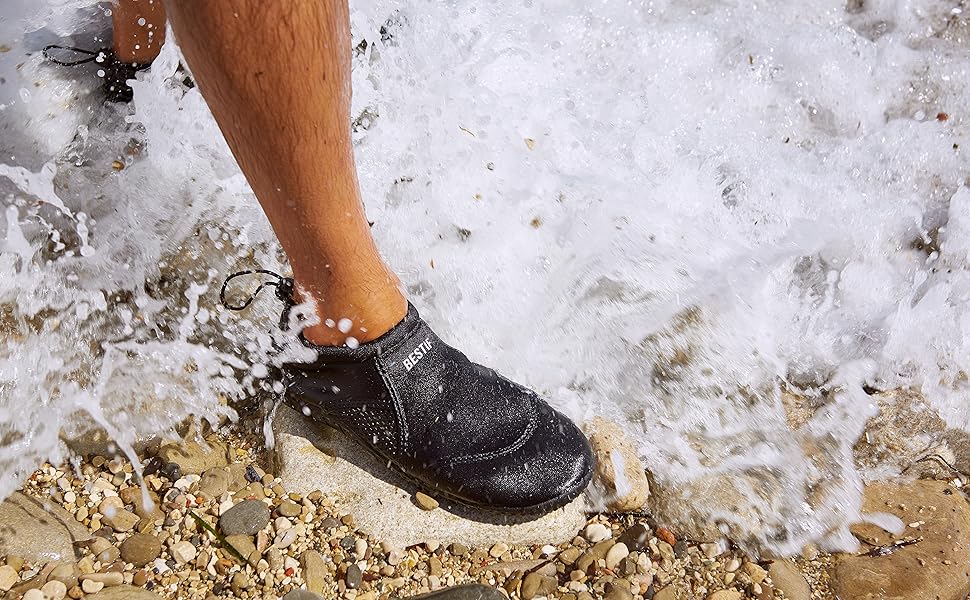 Чоботи для плавання з неопрену | Водні черевики для чоловіків та жінок | Легкі та зручні | Чорний, блакитний, розмір 36-45