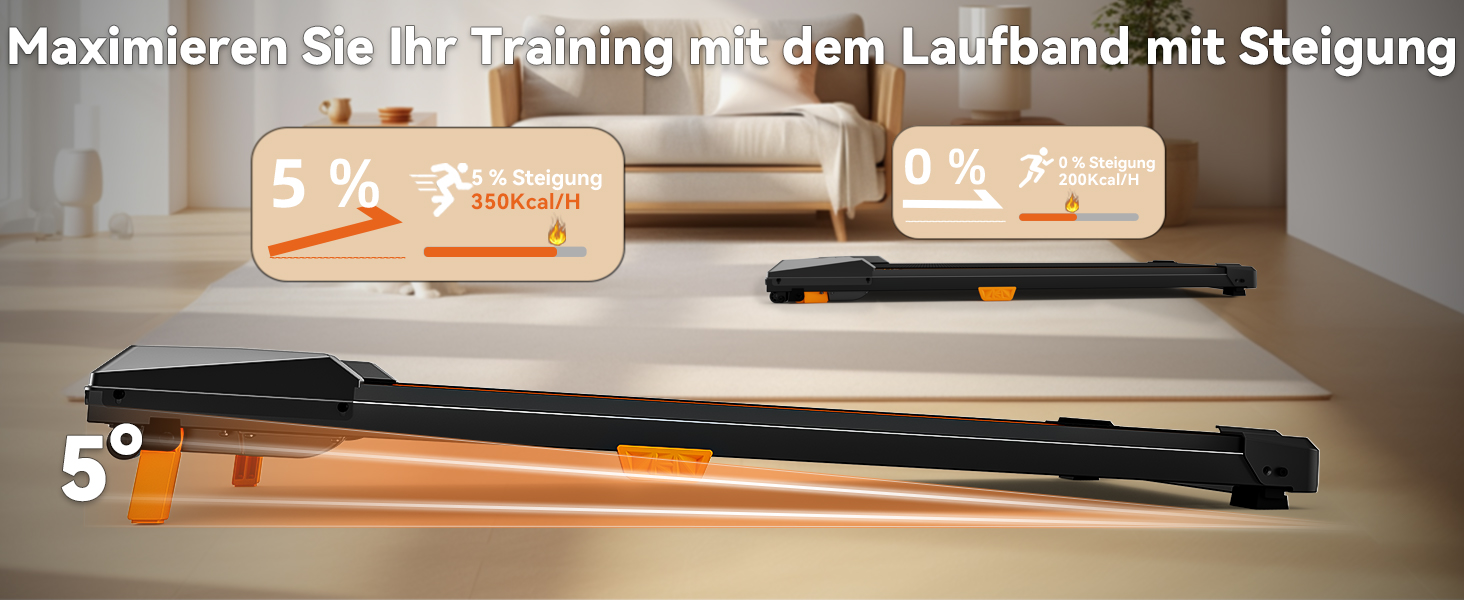 Біговий доріжка BestGod для дому та офісу, Walking Pad з нахилом 5%, потужність 2.5 HP, тиха бігова доріжка з пультом дистанційного керування, до 150 кг, чорний