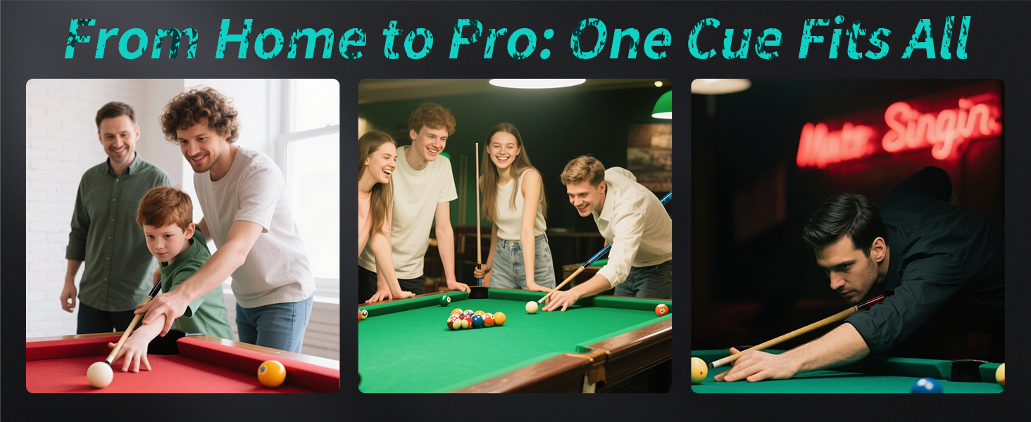 Більярдний кий Kmise професійний, 147 см, канадське кленове дерево, 13 мм шкіряний наконечник, 3D-антиковзаючий грип, для дорослих/початківців/професіоналів, набір 4 шт.